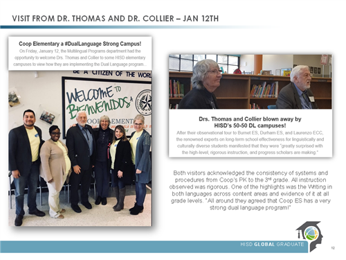 Visit From Dr. Thomas And Dr. Collier- 